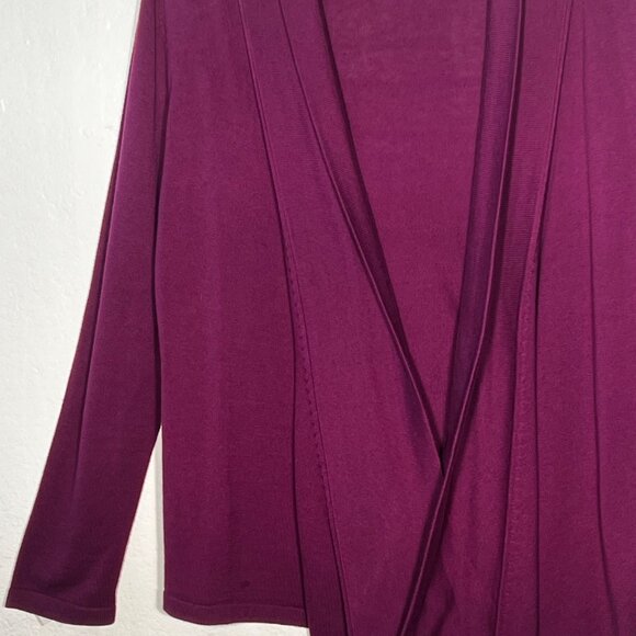 Rafaella Womens M Cardigan Sweater Drape Front Burgundy Career Comfortable Y2K - Picture 5 of 16